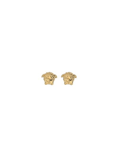 Shop Versace Medusa Earrings In  Gold