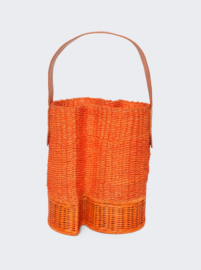 Shop Sacai Mini S Shape Basket Bag In Orange
