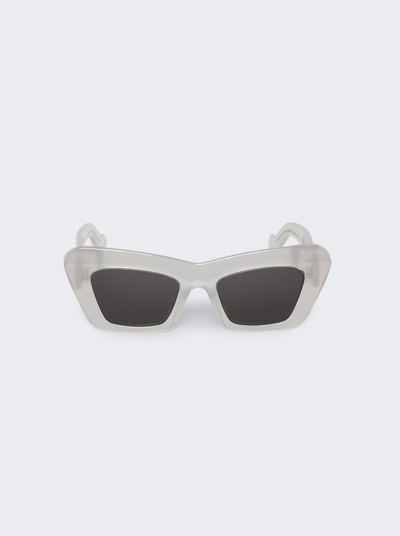 Shop Loewe Cateye Sunglasses In White Smoke