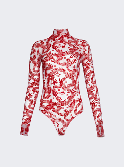Shop Givenchy Jacquard Bodysuit In Pink