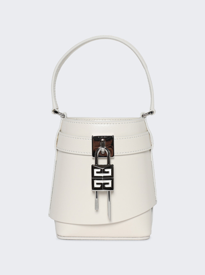 Shop Givenchy Micro Shark Lock Bucket Bag In Ivory