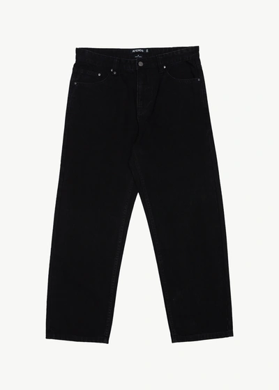 Shop Afends Organic Denim Relaxed Jeans In Black