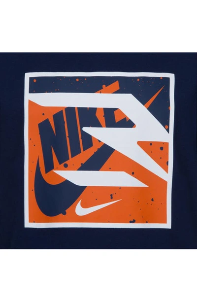 Shop 3 Brand Kids' Rwb Nike X Futura Box Logo Graphic T-shirt In Midnight Navy