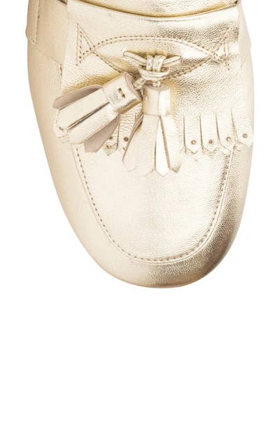 Shop Aquatalia Quinna Kiltie Tassel Flat In Platino