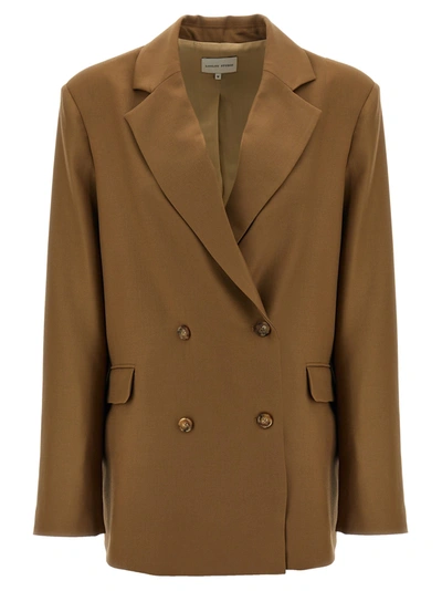 Shop Loulou Studio Donau Blazer And Suits In Brown