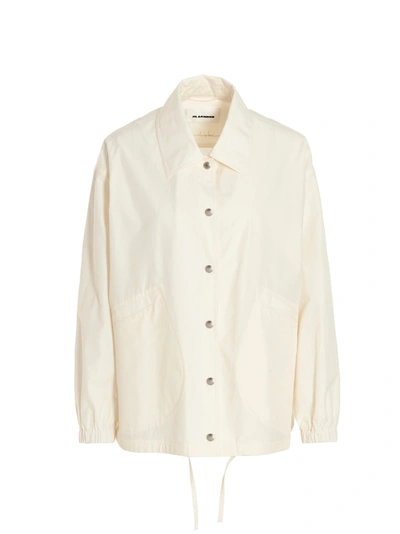 Shop Jil Sander Waterproof Cotton Jacket Coats, Trench Coats In White