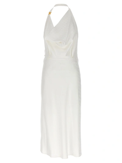 Shop Elisabetta Franchi All Over Logo Dress Dresses White