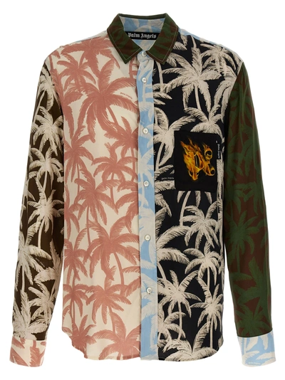 Shop Palm Angels Patchwork Palms Shirt, Blouse In Multicolor