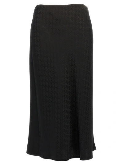 Shop Elisabetta Franchi All Over Logo Skirt Skirts In Black