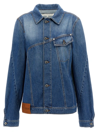 Shop Jw Anderson Twisted Casual Jackets, Parka In Blue