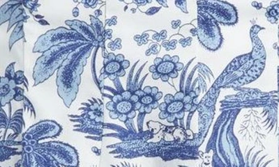 Staud Wells Floral Print Stretch Cotton Midi Dress In Blue Toile