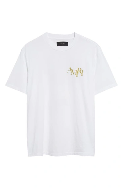 Shop Amiri Champagne Cotton Graphic T-shirt In White
