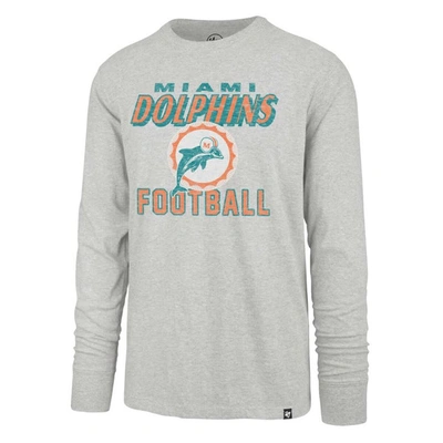 Shop 47 ' Gray Miami Dolphins Dozer Franklin Throwback Long Sleeve T-shirt