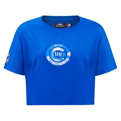 Shop Pro Standard Royal Chicago Cubs Painted Sky Boxy Cropped T-shirt