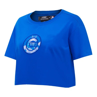 Shop Pro Standard Royal Chicago Cubs Painted Sky Boxy Cropped T-shirt