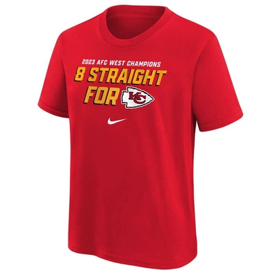 Shop Nike Youth   Red Kansas City Chiefs Eight-time Afc West Division Champions T-shirt