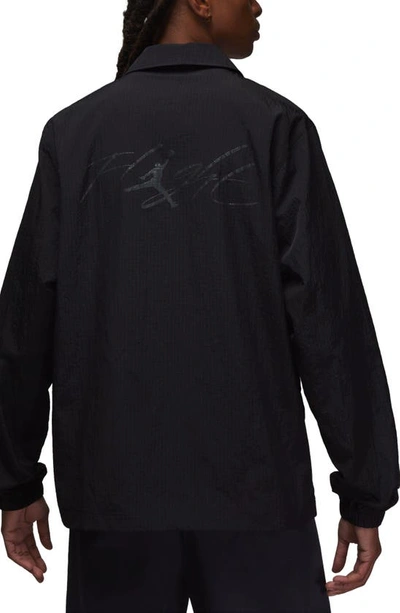 Shop Jordan Nylon Coach's Jacket In Black