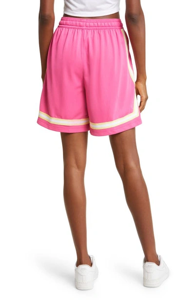 Shop Nike Dri-fit Fly Crossover Basketball Shorts In Alchemy Pink/ Dark Team Red