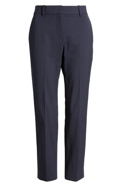 Shop Theory Treeca 2 Good Wool Crop Suit Pants In Nocturne Navy