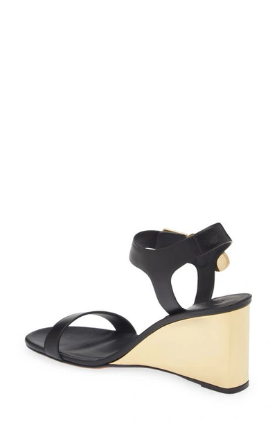 Shop Chloé Rebecca Wedge Sandal In Black