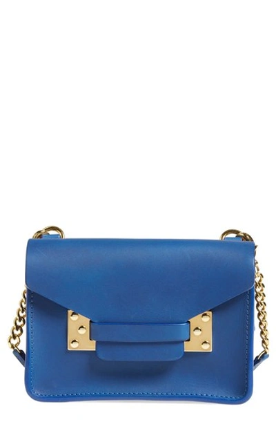 Sophie Hulme Blue Nano Milner Crossbody Bag In Klein Blue/ Gold