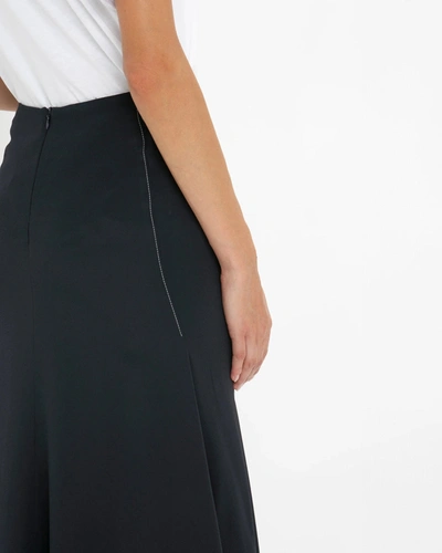 Shop Victoria Beckham Asymmetric Tie Detail Skirt In Blue