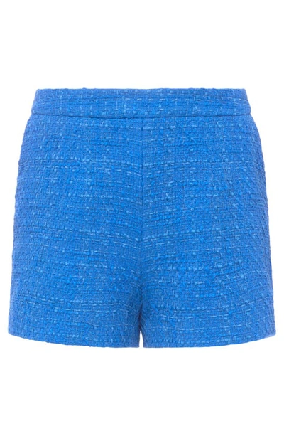 Shop L Agence L'agence Ashton Tweed Shorts In Twilight Blue