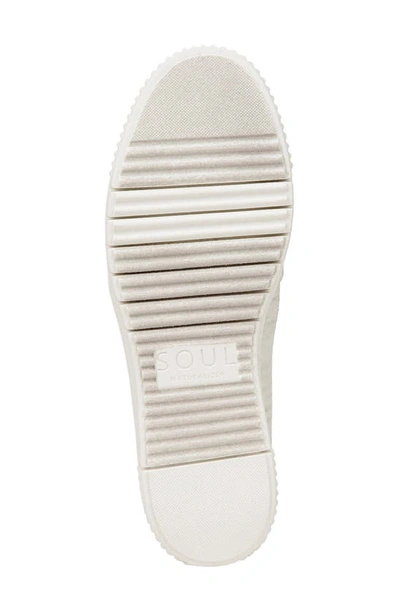 Shop Soul Naturalizer Turner Perforated Slip-on Sneaker In White Metallic Faux Leather