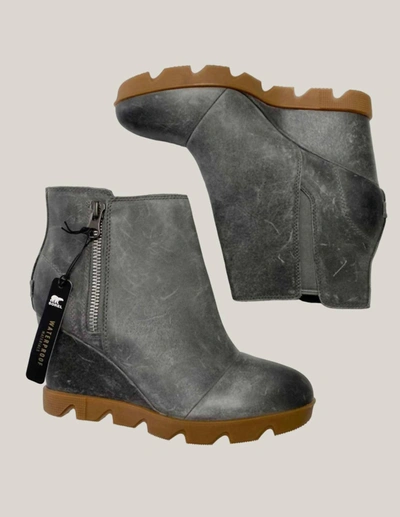 Sorel Joan Uptown Tie Winter Boot In Khaki Ii In Grey