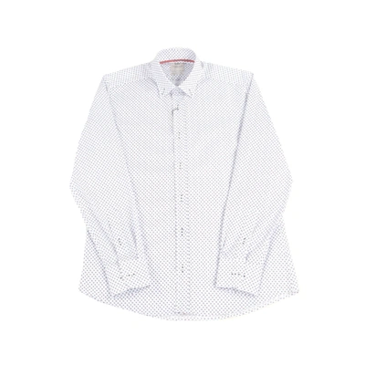 Luchiano Visconti Leo Blue And Red Circle Jacquard Shirt In Multi