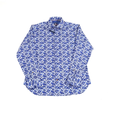 Luchiano Visconti Navy And White Skulls Shirt In Multi