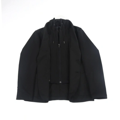 Luchiano Visconti Leo Black Hooded Sportcoat In Multi