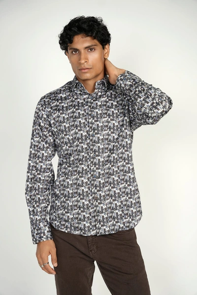 Luchiano Visconti Daggered Line Shirt Signature Collection In Multi