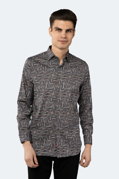 Luchiano Visconti Interval Daggers Of Black, White, Blue And Red Marks Shirt In Multi
