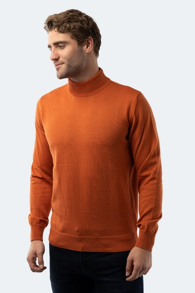 Luchiano Visconti Orange Mockneck Sweater In Orange