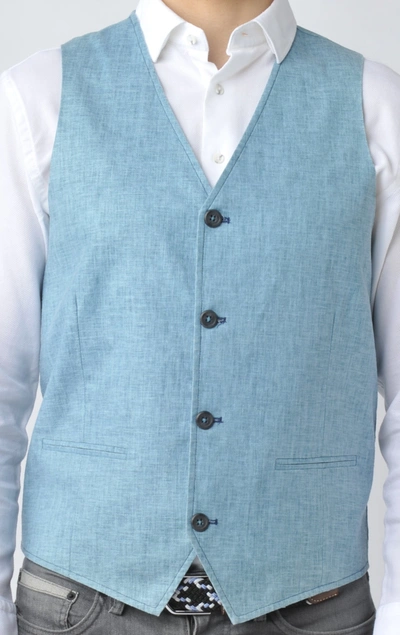 Luchiano Visconti Sky Blue Vest In Blue