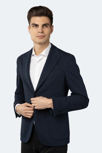 Luchiano Visconti Navy Sportcoat In Blue