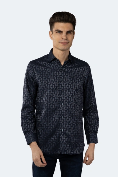 Luchiano Visconti Multi Navy Shape Shirt In Multi