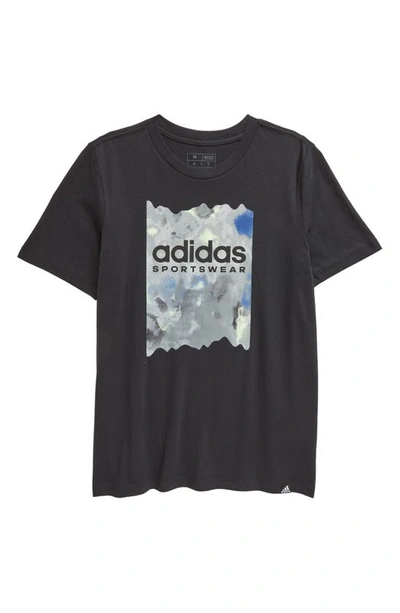 Shop Adidas Originals Adidas Kids' Wash Fill Cotton Graphic T-shirt In Black