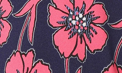 Shop Jones New York Floral Print Knit Top In Pcfic Navy/frsh Guav