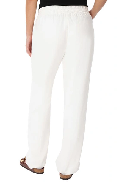 Shop Jones New York Wide Leg Linen Blend Drawstring Pants In Nyc White