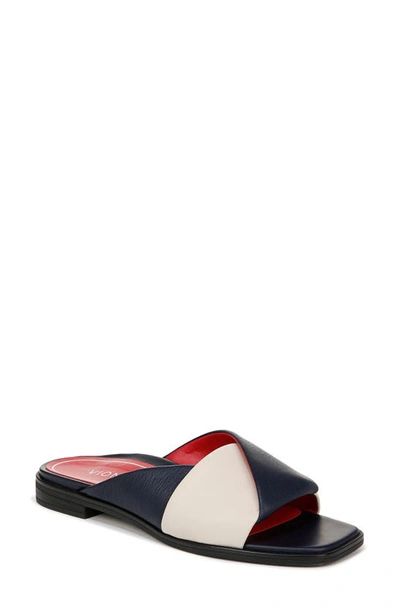 Shop Vionic Miramar Slide Sandal In Navy/ Cream