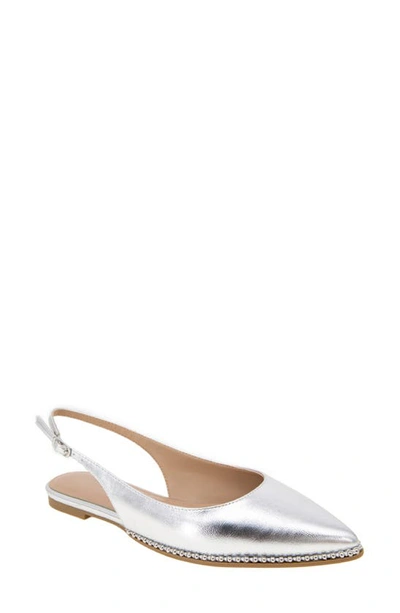 Shop Bcbgeneration Valerie Slingback Pointed Toe Flat In Silver