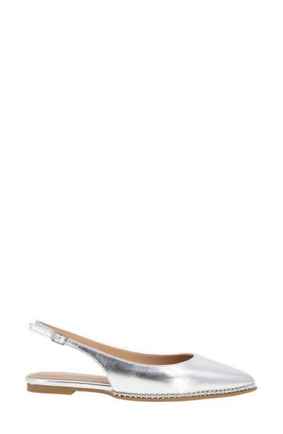 Shop Bcbgeneration Valerie Slingback Pointed Toe Flat In Silver