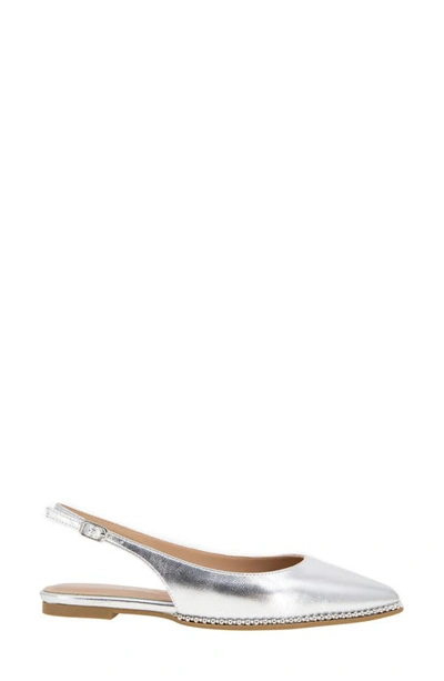 Bcbgeneration Valerie Slingback Pointed Toe Flat In Silver