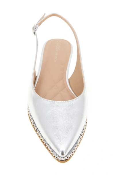 Shop Bcbgeneration Valerie Slingback Pointed Toe Flat In Silver