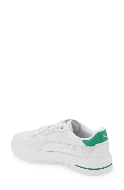 Shop Puma Cali Court Match Platform Sneaker In  White-archive Green