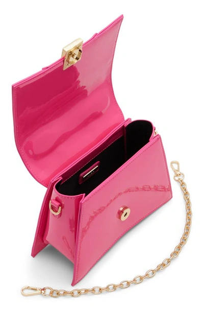 Shop Aldo Kindraxx Patent Faux Leather Top Handle Bag In Bright Pink
