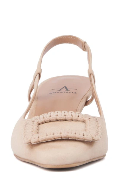 Aquatalia Slingback Weatherproof Suede Pumps In Almond