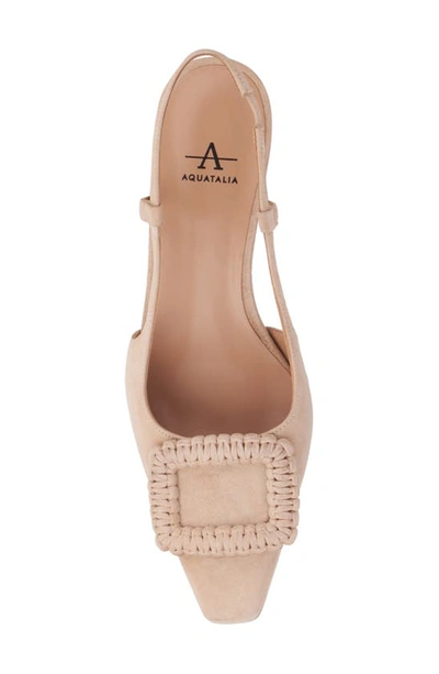 Aquatalia Slingback Weatherproof Suede Pumps In Almond